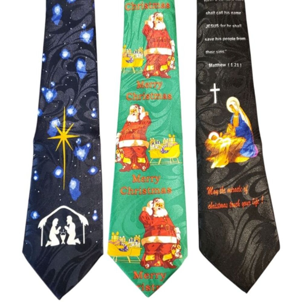 Christmas Ties #69A - Lot of 3 Novelty Neckties NWT Clearance Free S/H
